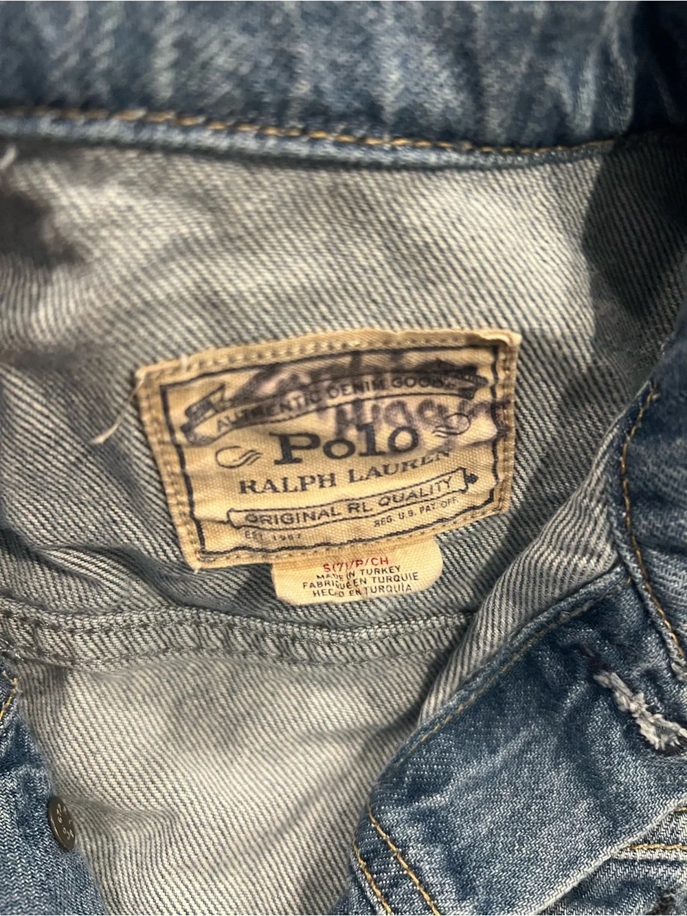 Polo Ralph Lauren Beautifully Repurposed Girls Denim Jacket Size S